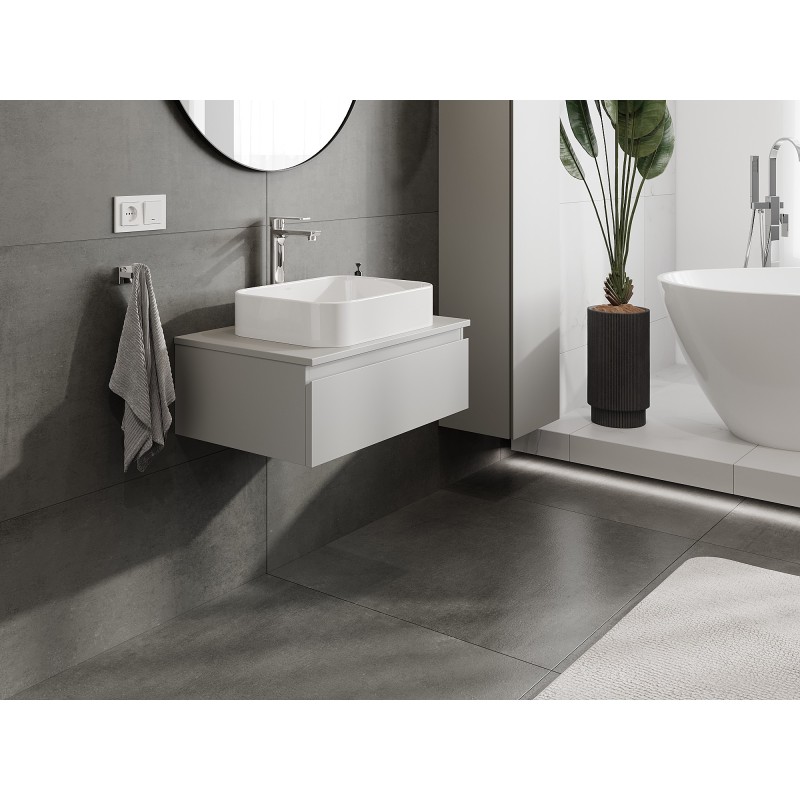 Mexen Orio szafka łazienkowa podumywalkowa 70 cm z blatem, 1 szuflada, szara mat - 91A10-07023-1-BFC62