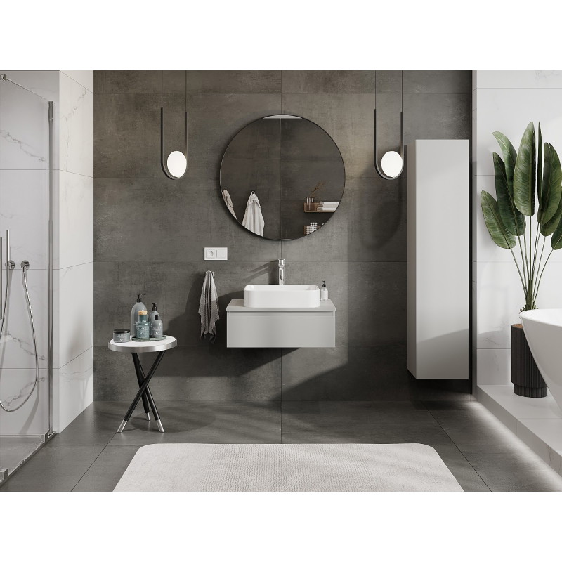 Mexen Orio vannitoakapp valamu alla 70 cm lauaga, 1 sahtel, hall matt - 91A10-07023-1-BFC62