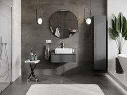 Mexen Orio bathroom cabinet for under washbasin 70 cm with countertop, 1 drawer, matte graphite - 91A10-07023-1-BFC66