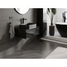 Mexen Orio mueble de baño bajo lavabo de 70 cm con encimera, 1 cajón, negro brillante - 91A10-07023-1-BFC70