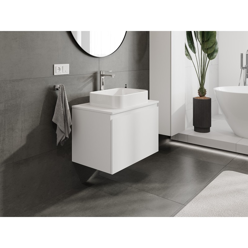 Mexen Orio mobile da bagno sottolavabo 70 cm con piano, 1 cassetto, bianco opaco - 91A10-07047-1-BFC01