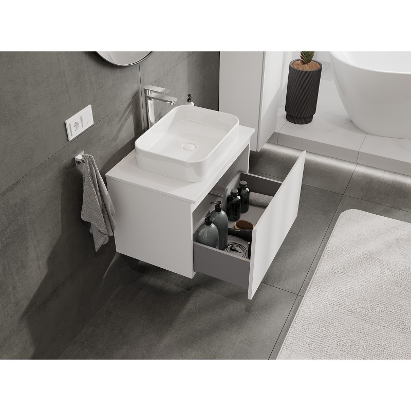 Mexen Orio mobile da bagno sottolavabo 70 cm con piano, 1 cassetto, bianco opaco - 91A10-07047-1-BFC01