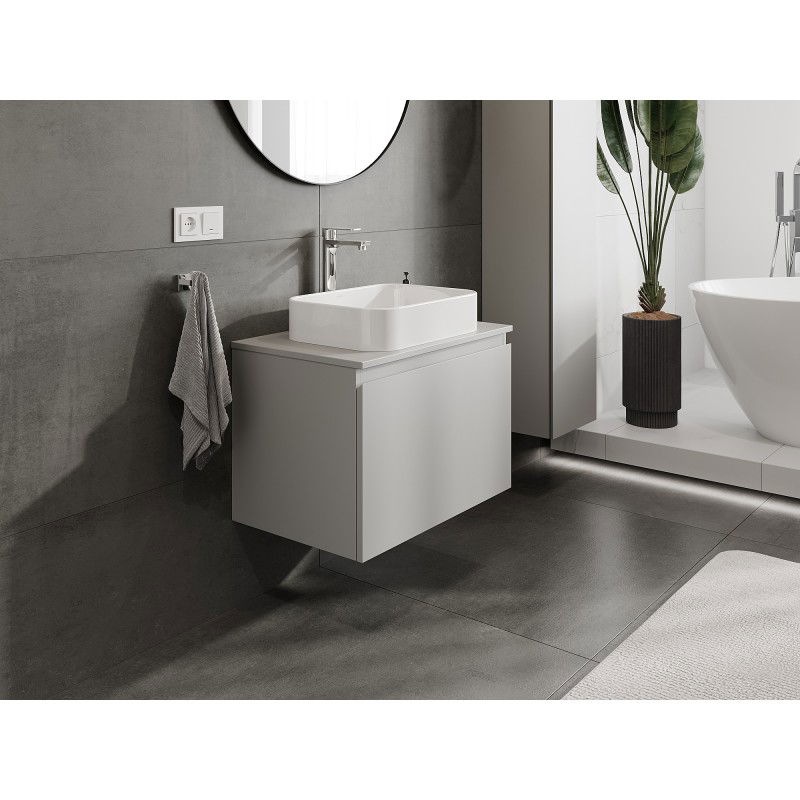 Mexen Orio Buedzëmmer ënner-Waasserspigelkabinet 70 cm mat Uewerfläch, 1 Schaff, gro matt - 91A10-07047-1-BFC62