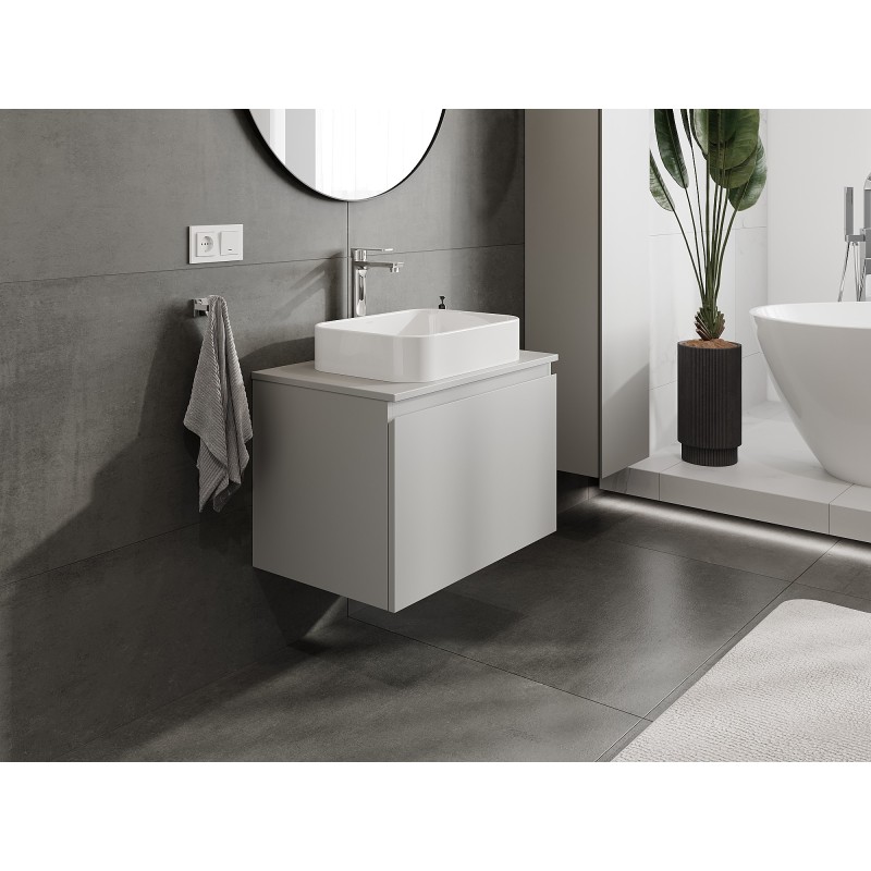 Mexen Orio mueble de baño de suelo de 70 cm con encimera, 1 cajón, gris mate - 91A10-07047-1-BFC62