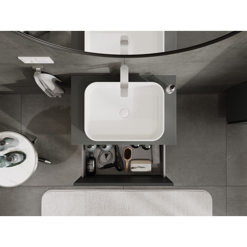 Mexen Orio mobile da bagno sottolavabo 70 cm con piano, 1 cassetto, grafite opaco - 91A10-07047-1-BFC66
