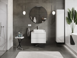 Mexen Orio mueble de baño para lavabo de 70 cm con encimera, 2 cajones, blanco brillante - 91A10-07047-2-BFFC00