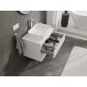 Mexen Orio mueble de baño para lavabo de 70 cm con encimera, 2 cajones, blanco brillante - 91A10-07047-2-BFFC00