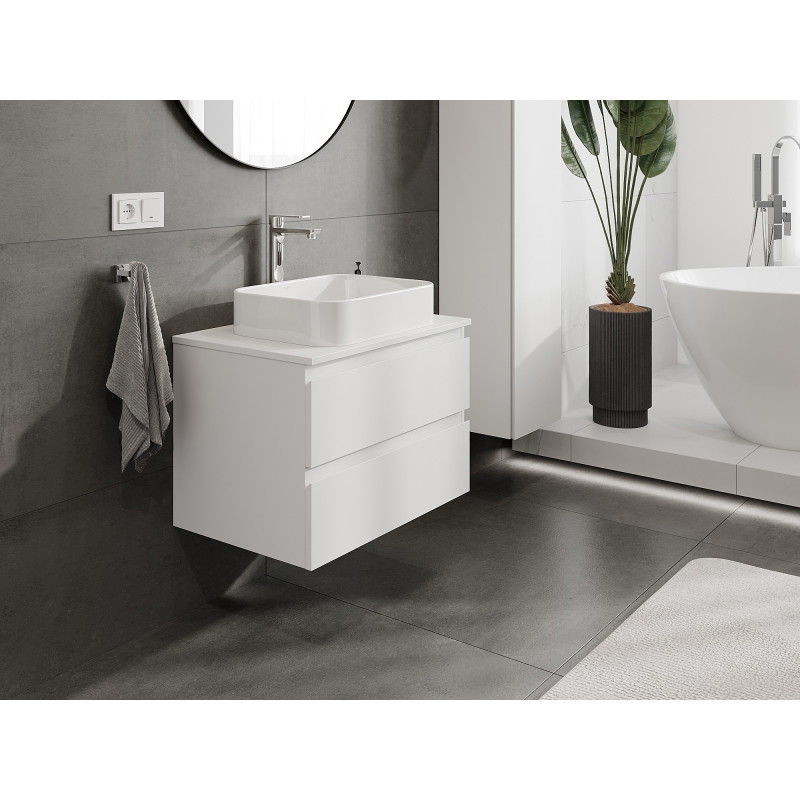Mexen Orio vannitoakapp valamu alla 70 cm lauaga, 2 sahtlit, valge matt - 91A10-07047-2-BFFC01