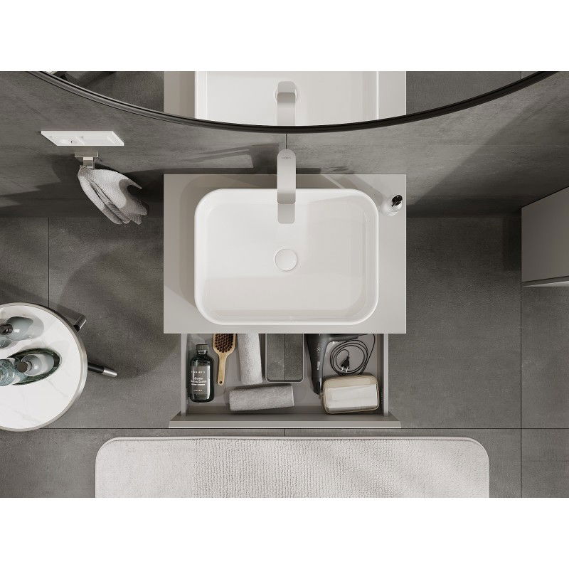 Mexen Orio meuble de salle de bains sous-vasque de 70 cm avec plateau, 2 tiroirs, gris mat - 91A10-07047-2-BFFC62