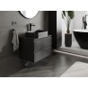 Mexen Orio armario de baño bajo lavabo 70 cm con tablero, 2 cajones, negro mate - 91A10-07047-2-BFFC71