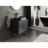 Mexen Orio bathroom cabinet under the sink 70 cm with countertop, 2 drawers, black matte - 91A10-07047-2-BFFC71
