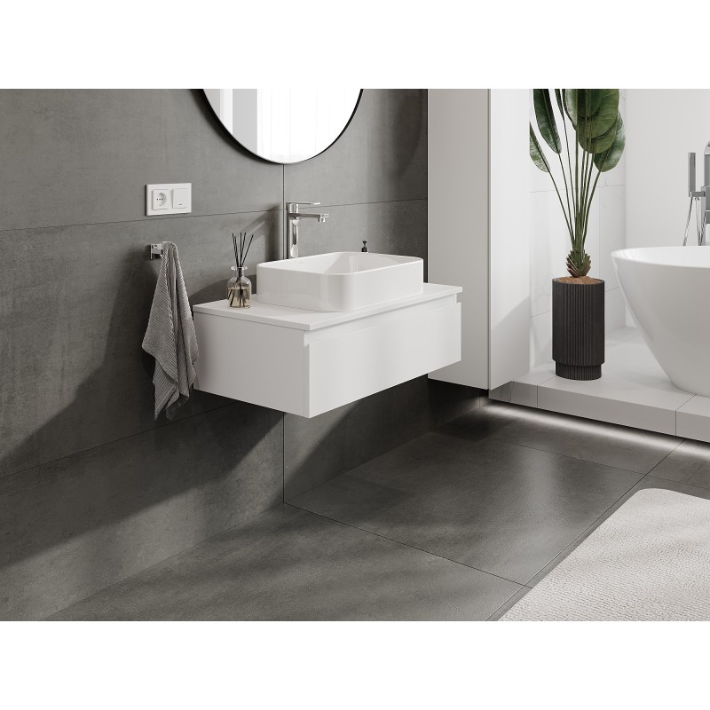 Mexen Orio armário de casa de banho de 80 cm com bancada, 1 gaveta, branco mate - 91A10-08023-1-BFC01