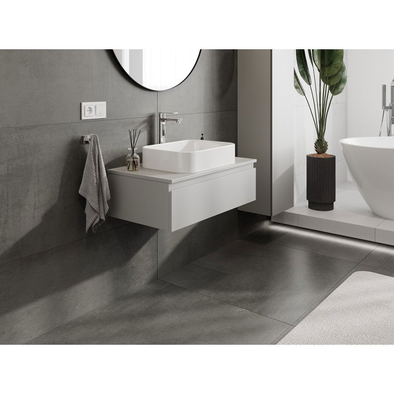 Mexen Orio meuble de salle de bain pour lavabo 80 cm avec plateau, 1 tiroir, gris mat - 91A10-08023-1-BFC62