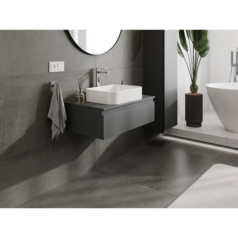Mexen Orio Badeschrak ënner dem Waschbecken 80 cm mat Arbeitsplatte, 1 Tirang, Matte Grafit - 91A10-08023-1-BFC66