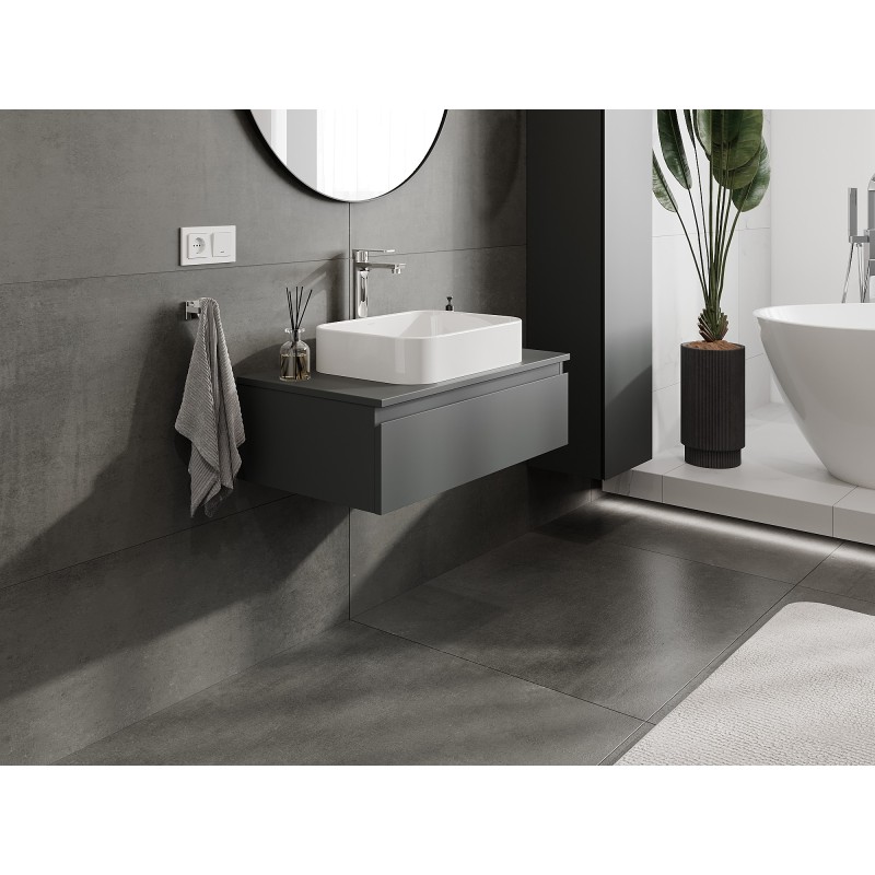 Mexen Orio mobile da bagno sospeso 80 cm con piano, 1 cassetto, grafite opaco - 91A10-08023-1-BFC66