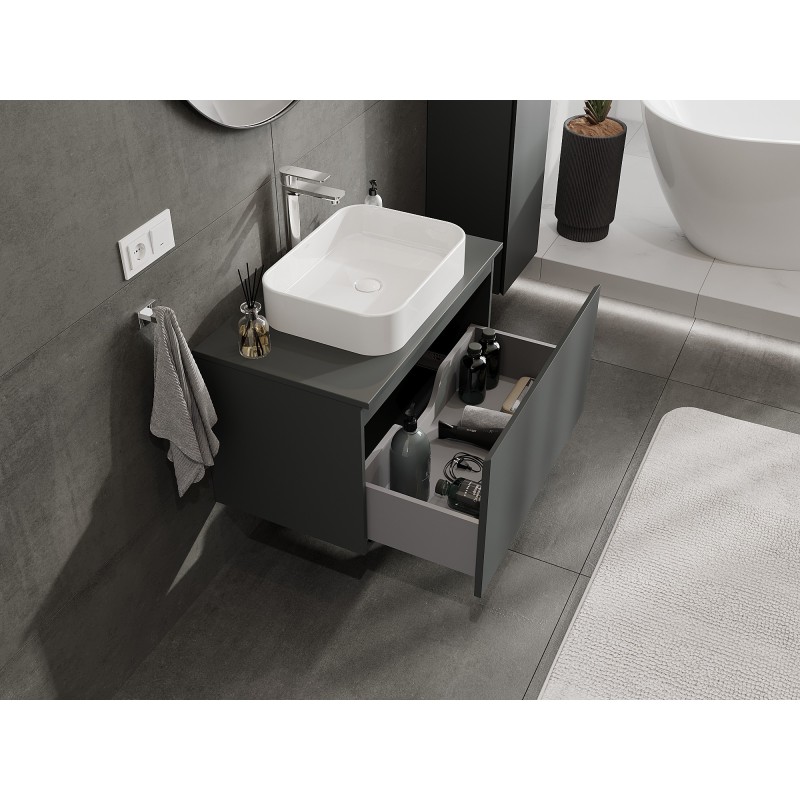 Mexen Orio mobile bagno sottolavabo 80 cm con piano, 1 cassetto, grafite opaco - 91A10-08047-1-BFC66