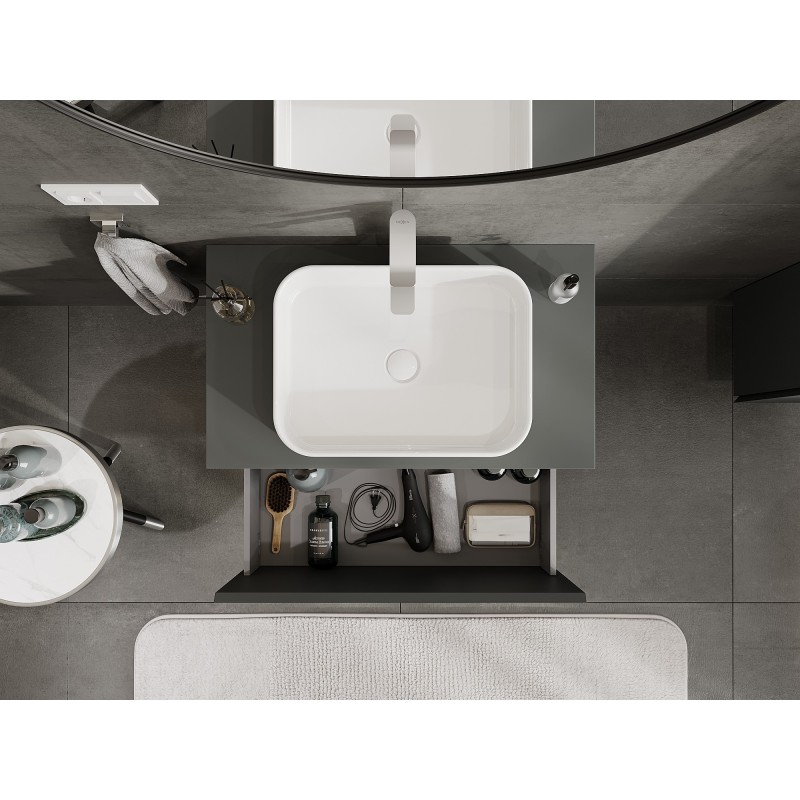 Mexen Orio mobile bagno sottolavabo 80 cm con piano, 1 cassetto, grafite opaco - 91A10-08047-1-BFC66