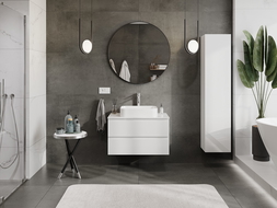 Mexen Orio mueble de baño bajo lavabo 80 cm con encimera, 2 cajones, blanco brillo - 91A10-08047-2-BFFC00