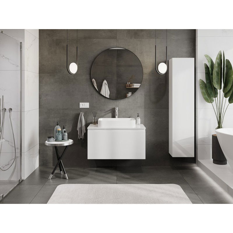 Mexen Orio meuble de salle de bain sous-lavabo 90 cm avec plateau, 1 tiroir, blanc brillant - 91A10-09047-1-BFC00