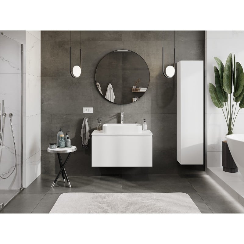 Mexen Orio bathroom cabinet under-sink unit 90 cm with countertop, 1 drawer, matte white - 91A10-09047-1-BFC01