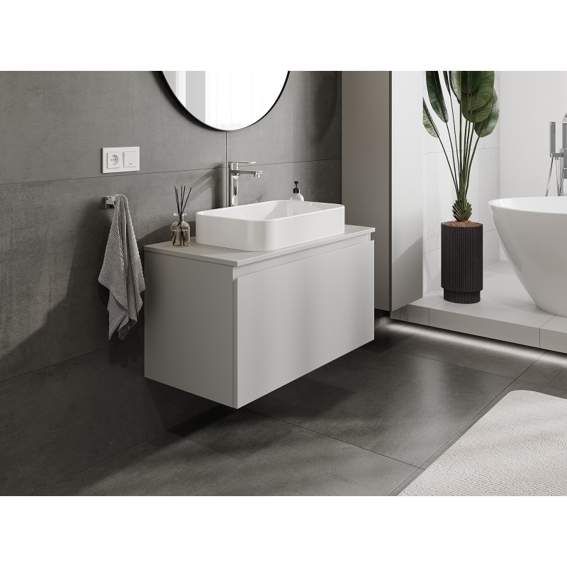 Mexen Orio mobile da bagno sottolavabo 90 cm con piano, 1 cassetto, grigio opaco - 91A10-09047-1-BFC62