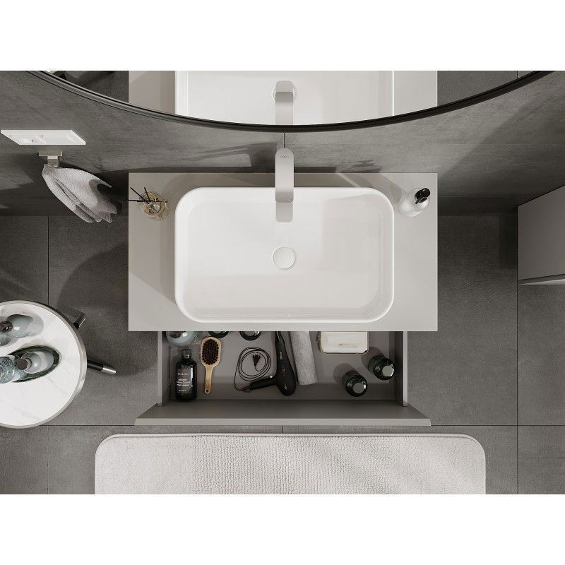 Mexen Orio meuble de salle de bain sous-vasque 90 cm avec plateau, 1 tiroir, gris mat - 91A10-09047-1-BFC62