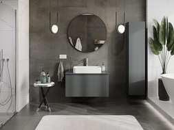 Mexen Orio mobiletto da bagno sottolavabo 90 cm con piano, 1 cassetto, grafite opaco - 91A10-09047-1-BFC66