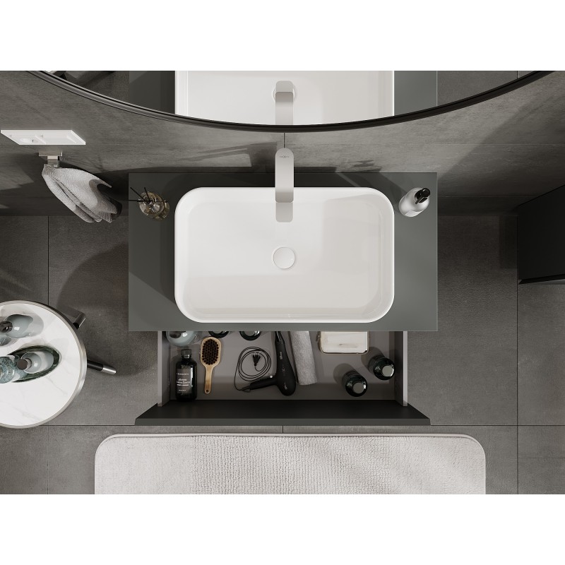 Mexen Orio mobiletto da bagno sottolavabo 90 cm con piano, 1 cassetto, grafite opaco - 91A10-09047-1-BFC66