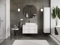 Mexen Orio meuble de salle de bain sous lavabo 90 cm avec plateau, 2 tiroirs, blanc mat - 91A10-09047-2-BFFC01