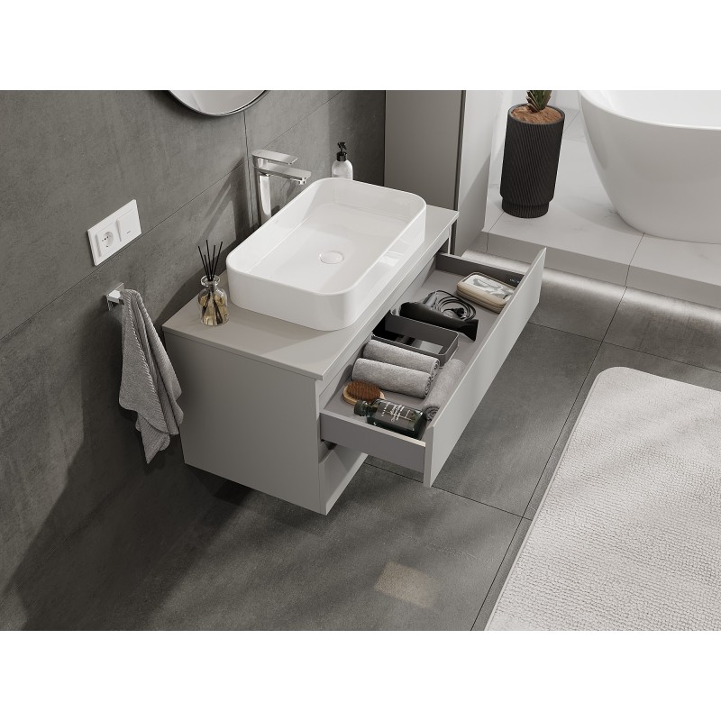 Mexen Orio mobile da bagno sotto lavabo 90 cm con piano, 2 cassetti, grigio opaco - 91A10-09047-2-BFFC62