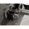 Mexen Orio gabinete de baño bajo lavabo de 90 cm con encimera, 2 cajones, negro brillo - 91A10-09047-2-BFFC70