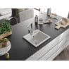 Mexen Milo 1-bowl granite sink with Rita kitchen tap, white - 6505-20-670300-00