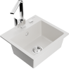 Mexen Milo lavello in granito 1 vasca con miscelatore da cucina Rita, bianco - 6505-20-670300-00