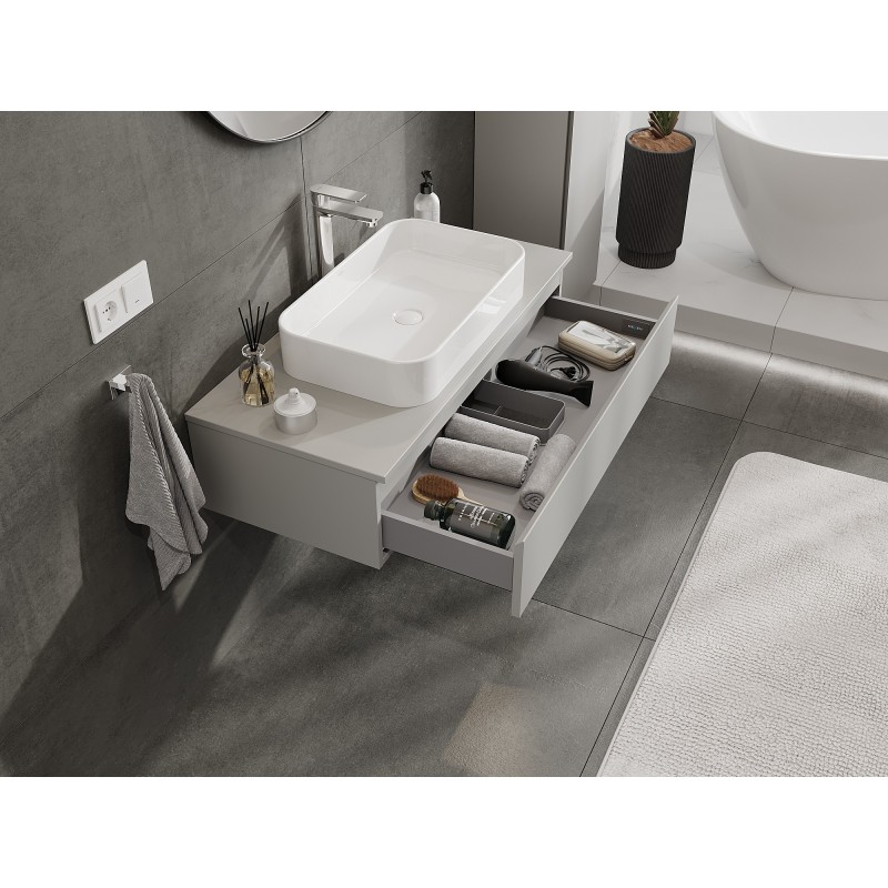 Mexen Orio gabinete de baño bajo lavabo 100 cm con encimera, 1 cajón, gris mate - 91A10-10023-1-BFC62