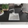 Mexen Milo fregadero de granito de 1 cubeta con grifo de cocina Rita, blanco - 6505-20-670300-20