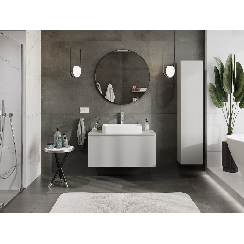 Mexen Orio mobiletto da bagno sottolavabo 100 cm con piano, 1 cassetto, grigio opaco - 91A10-10047-1-BFC62