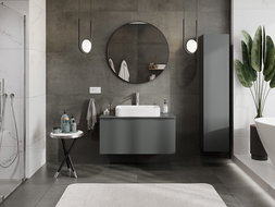 Mexen Orio meuble de salle de bain sous-lavabo 100 cm avec plateau, 1 tiroir, graphite mat - 91A10-10047-1-BFC66