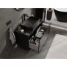 Mexen Orio mueble de baño bajo lavabo de 100 cm con encimera, 1 cajón, negro brillo - 91A10-10047-1-BFC70