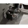 Mexen Orio armário de casa de banho para lavatório 100 cm com tampo, 2 gavetas, preto brilhante - 91A10-10047-2-BFFC70