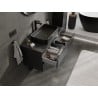 Mexen Orio gabinete de baño bajo lavabo de 100 cm con encimera, 2 cajones, negro mate - 91A10-10047-2-BFFC71