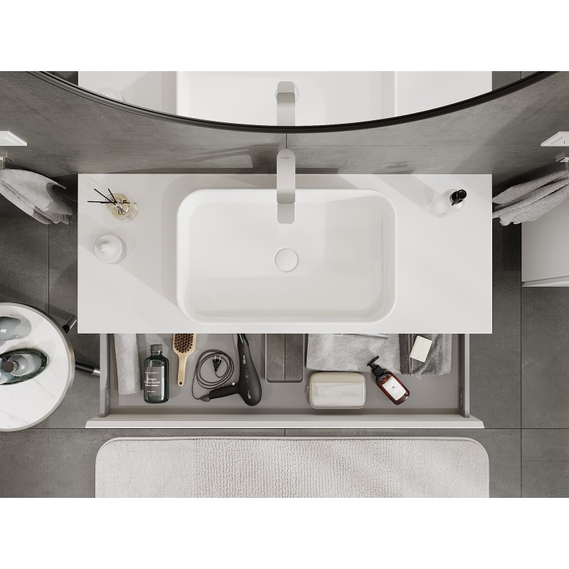 Mexen Orio armadietto da bagno sottolavabo 120 cm con piano, 1 cassetto, bianco opaco - 91A10-12023-1-BFC01