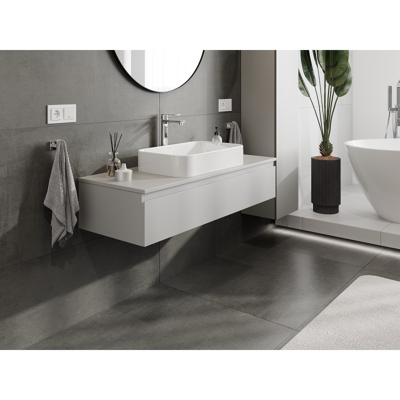 Mexen Orio mueble de baño bajo lavabo de 120 cm con encimera, 1 cajón, gris mate - 91A10-12023-1-BFC62