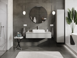 Mexen Orio bathroom cabinet under sink 120 cm with countertop, 1 drawer, matte grey - 91A10-12023-1-BFC62