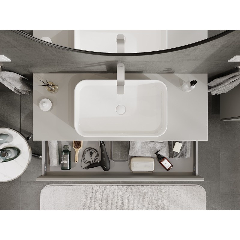 Mexen Orio mobile bagno sottolavabo 120 cm con piano, 1 cassetto, grigio opaco - 91A10-12023-1-BFC62