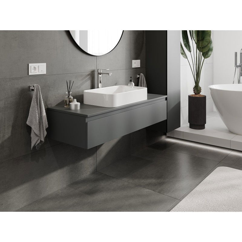 Mexen Orio meuble de salle de bain sous lavabo 120 cm avec plateau, 1 tiroir, graphite mat - 91A10-12023-1-BFC66