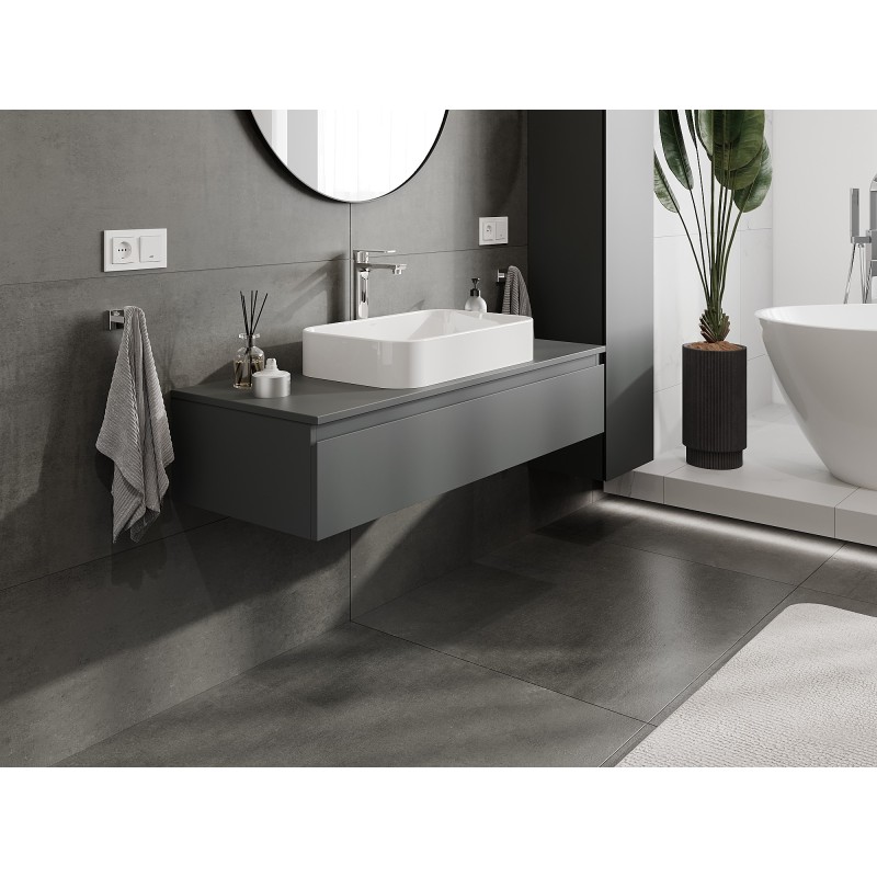 Mexen Orio mueble de baño bajo lavabo 120 cm con encimera, 1 cajón, grafito mate - 91A10-12023-1-BFC66