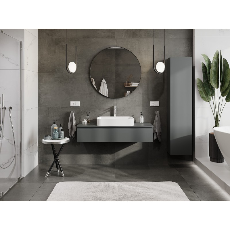 Mexen Orio mueble de baño bajo lavabo 120 cm con encimera, 1 cajón, grafito mate - 91A10-12023-1-BFC66