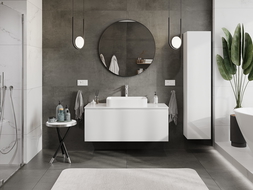 Mexen Orio mueble de baño bajo lavabo 120 cm con encimera, 1 cajón, blanco brillo - 91A10-12047-1-BFC00