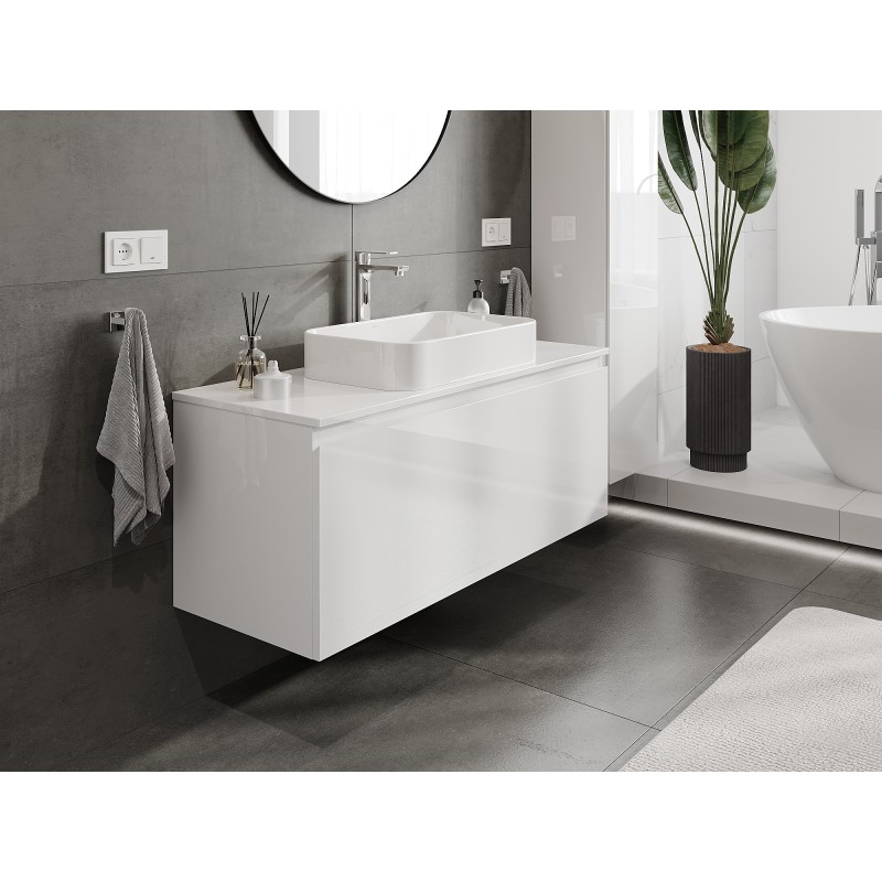 Mexen Orio armadietto da bagno sottolavabo 120 cm con piano, 1 cassetto, bianco lucido - 91A10-12047-1-BFC00