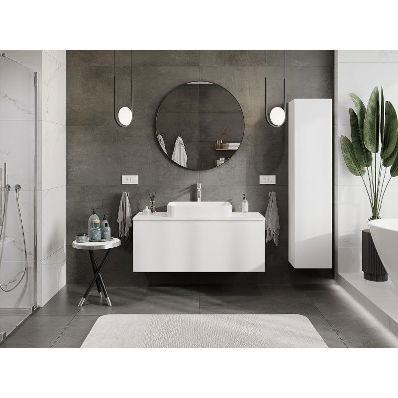 Mexen Orio Badezimmerunterschrank 120 cm mit Arbeitsplatte, 1 Schublade, weiß matt - 91A10-12047-1-BFC01